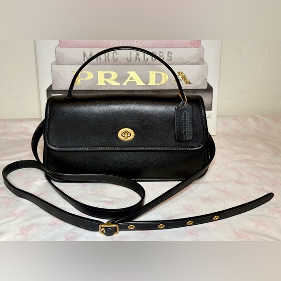 Coach Handbags - COACH Limited Edition Black Turnlock Clutch No. M1980-129 COA & dustbag